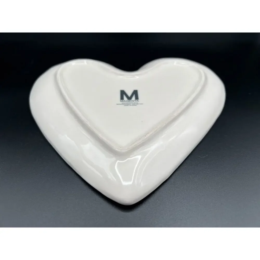 Rae Dunn Love “Amour” Valentine’s Heart Plate Pottery Artisan Collection Big M
